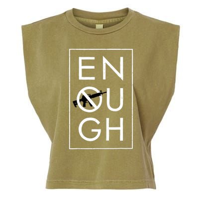 Enough School Walkout Shirt #Enough Ban Assault Weapons Garment-Dyed Women's Muscle Tee