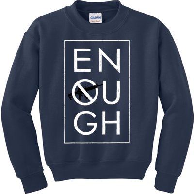 Enough School Walkout Shirt #Enough Ban Assault Weapons Kids Sweatshirt