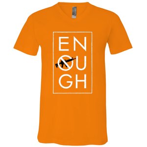 Enough School Walkout Shirt #Enough Ban Assault Weapons V-Neck T-Shirt