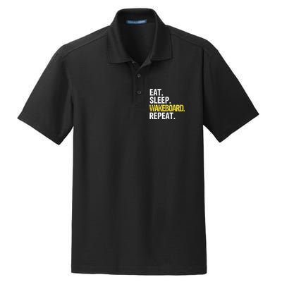 Eat Sleep Wakeboard Repeat Gift Dry Zone Grid Polo