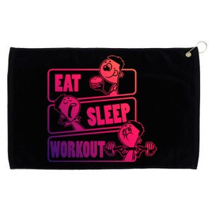 Eat Sleep Workout Repeat Gift Funny Work Out Gym Gift Grommeted Golf Towel