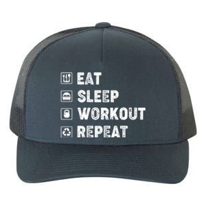 Eat Sleep Workout Repeat Funny Workout Gym Fitness Funny Gift Yupoong Adult 5-Panel Trucker Hat