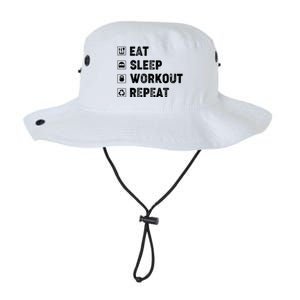 Eat Sleep Workout Repeat Funny Workout Gym Fitness Funny Gift Legacy Cool Fit Booney Bucket Hat