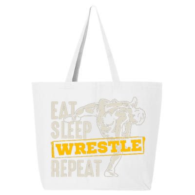 Eat Sleep Wrestle Repeat Funny Wrestling Gift 25L Jumbo Tote