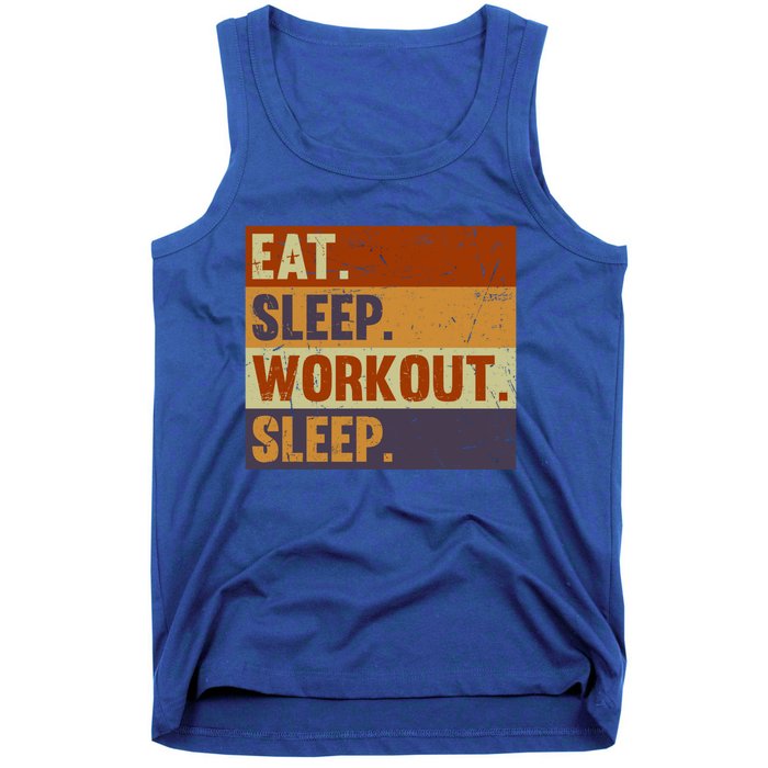 Eat Sleep Workout Repeat Funny Gift Funny Vintage Bodybuilder Gym Meaningful Gif Tank Top