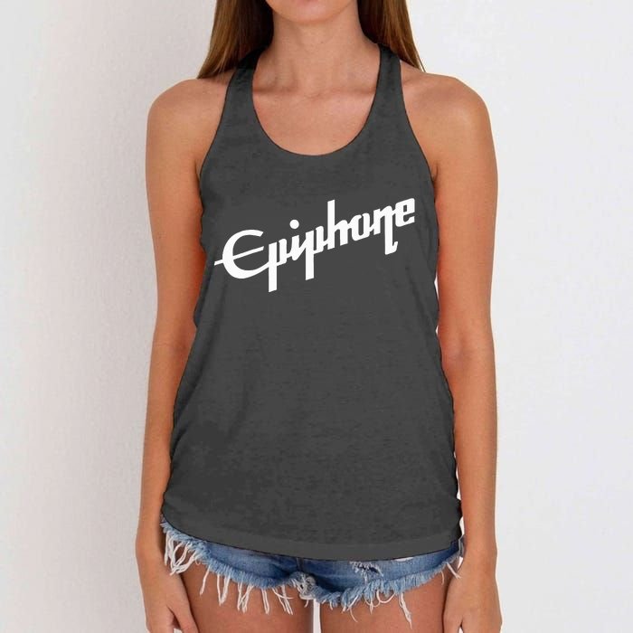 Epiphone Style White Women's Knotted Racerback Tank