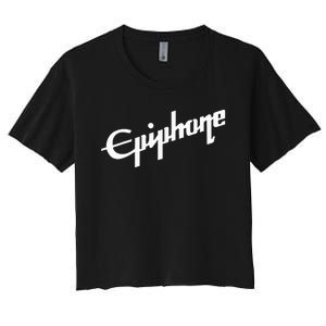 Epiphone Style White Women's Crop Top Tee