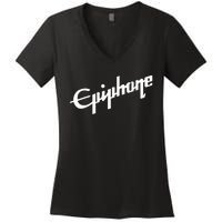 Epiphone Style White Women's V-Neck T-Shirt