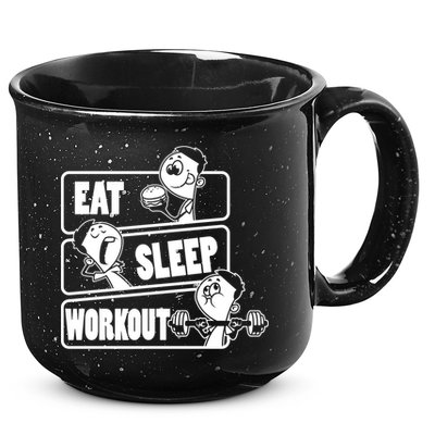 Eat Sleep Workout Repeat Gift Funny Work Out Gym Gift Funny Gift 15oz Campfire Ceramic Mug