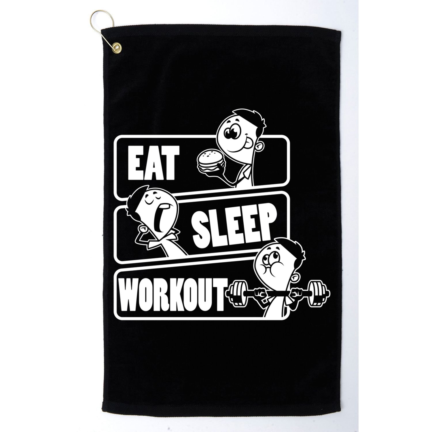 Eat Sleep Workout Repeat Gift Funny Work Out Gym Gift Funny Gift Golf Towel