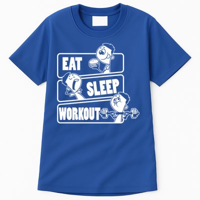 Eat Sleep Workout Repeat Gift Funny Work Out Gym Gift Funny Gift Tall T-Shirt