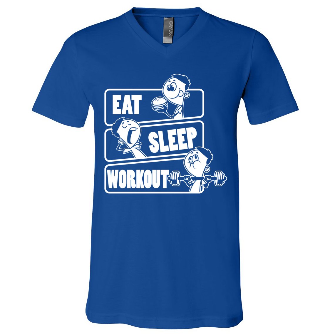 Eat Sleep Workout Repeat Gift Funny Work Out Gym Gift Funny Gift V-Neck T-Shirt