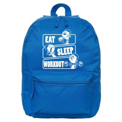 Eat Sleep Workout Repeat Gift Funny Work Out Gym Gift Funny Gift 16 in Basic Backpack