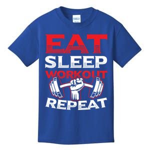 Eat Sleep Workout Repeat Gym Training Gift Kids T-Shirt