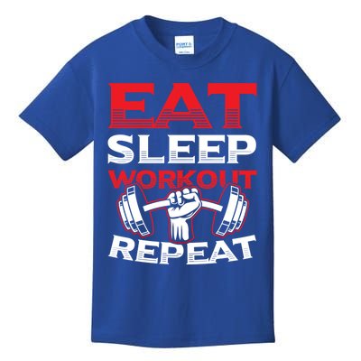 Eat Sleep Workout Repeat Gym Training Gift Kids T-Shirt