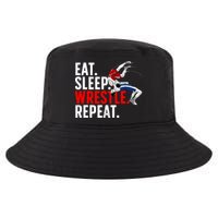 Eat Sleep Wrestle Repeat Cool Comfort Performance Bucket Hat