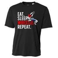 Eat Sleep Wrestle Repeat Cooling Performance Crew T-Shirt