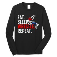 Eat Sleep Wrestle Repeat Long Sleeve Shirt