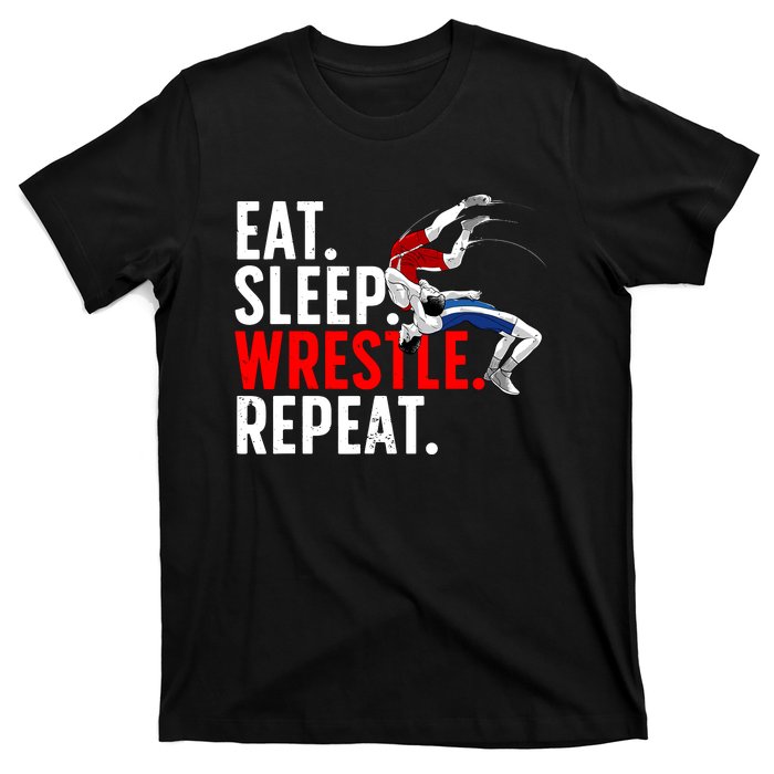 Eat Sleep Wrestle Repeat T-Shirt