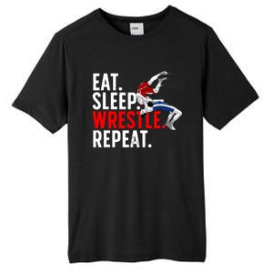 Eat Sleep Wrestle Repeat Tall Fusion ChromaSoft Performance T-Shirt