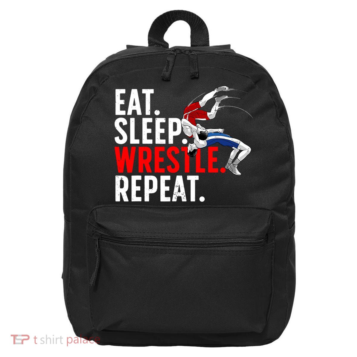 Eat Sleep Wrestle Repeat 16 in Basic Backpack