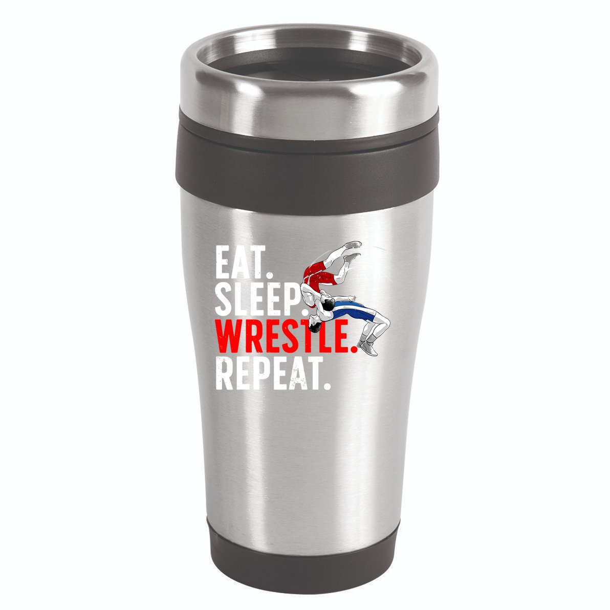 Eat Sleep Wrestle Repeat 16oz Travel Tumbler