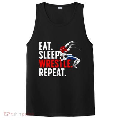 Eat Sleep Wrestle Repeat PosiCharge Competitor Tank