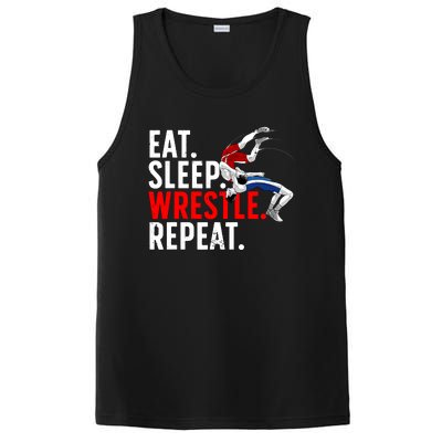 Eat Sleep Wrestle Repeat PosiCharge Competitor Tank