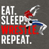 Eat Sleep Wrestle Repeat Cotton Canvas Backpack