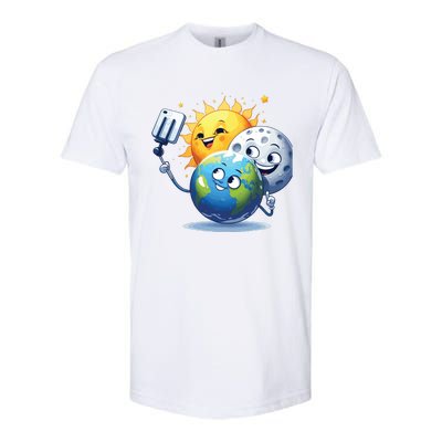 Earth Selfie With Moon And Sun Softstyle® CVC T-Shirt