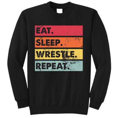 Eat Sleep Wrestle Repeat Funny Wrestling Wrestler  Sweatshirt