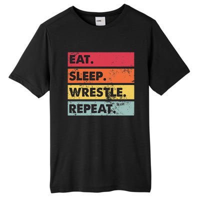 Eat Sleep Wrestle Repeat Funny Wrestling Wrestler  Tall Fusion ChromaSoft Performance T-Shirt