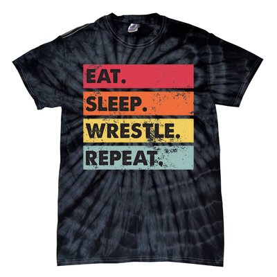 Eat Sleep Wrestle Repeat Funny Wrestling Wrestler  Tie-Dye T-Shirt