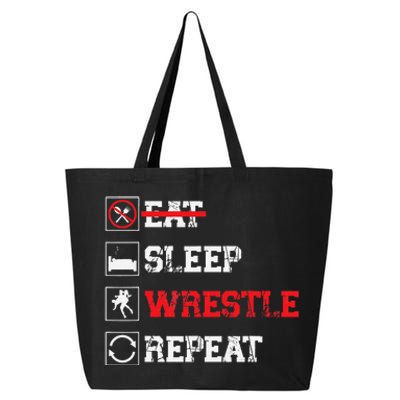 Eat Sleep Wrestle Repeat Funny Wrestling Wrestler  25L Jumbo Tote