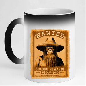 El Squatcho Wanted Poster – Western Bigfoot Funny Sasquatch 11oz Black Color Changing Mug