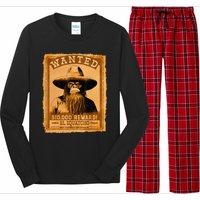 El Squatcho Wanted Poster – Western Bigfoot Funny Sasquatch Long Sleeve Pajama Set