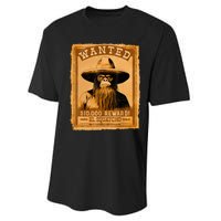 El Squatcho Wanted Poster – Western Bigfoot Funny Sasquatch Performance Sprint T-Shirt