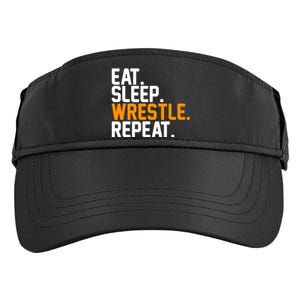 Eat Sleep Wrestle Repeat Wrestling Wrestler Funny Gift Adult Drive Performance Visor