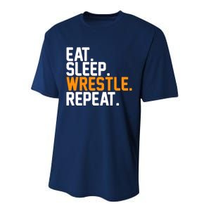 Eat Sleep Wrestle Repeat Wrestling Wrestler Funny Gift Performance Sprint T-Shirt