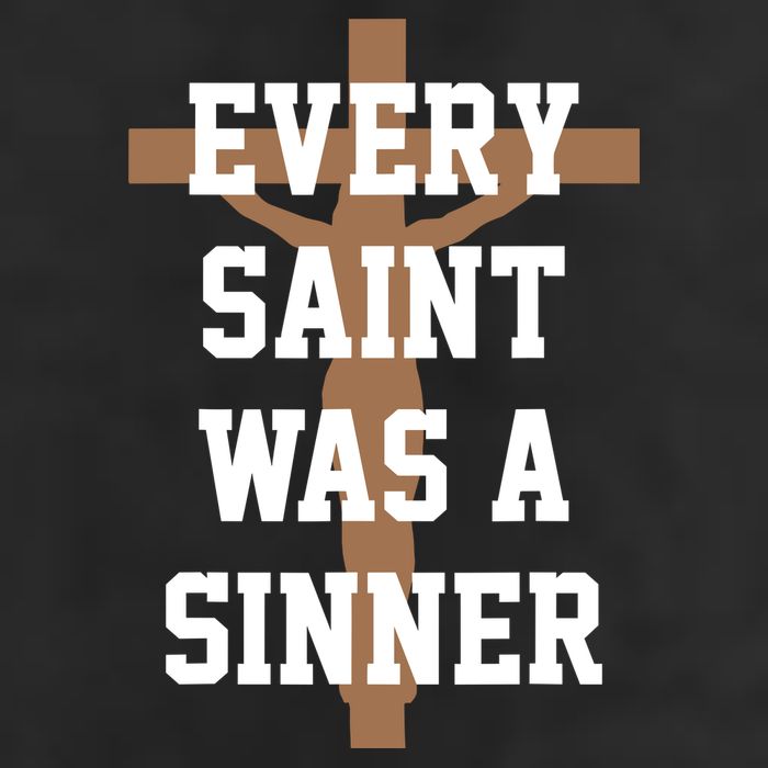Every Saint Was A Sinner 7 Panel Mesh Trucker Snapback Hat