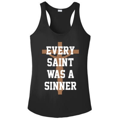 Every Saint Was A Sinner Ladies PosiCharge Competitor Racerback Tank
