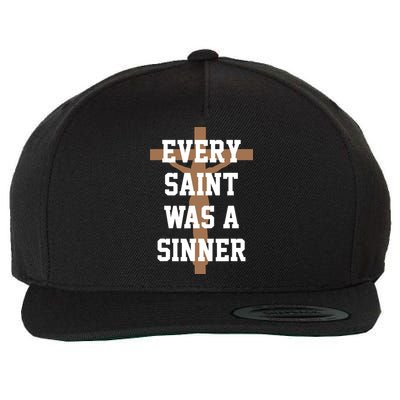 Every Saint Was A Sinner Wool Snapback Cap