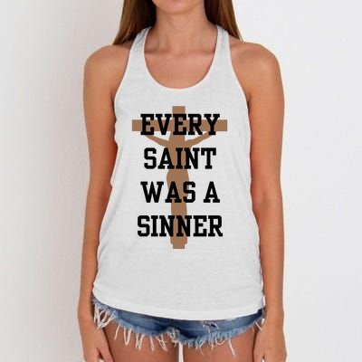 Every Saint Was A Sinner Women's Knotted Racerback Tank