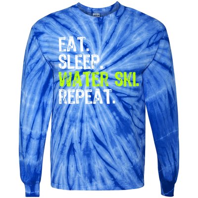 Eat Sleep Water Ski Repeat Skiing Skier Funny Waterski Funny Gift Tie-Dye Long Sleeve Shirt