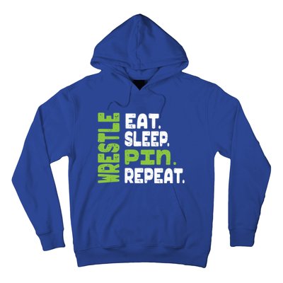 Eat Sleep Wrestle Repeat Wrestling Warm Up Gift Hoodie