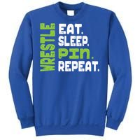 Eat Sleep Wrestle Repeat Wrestling Warm Up Gift Sweatshirt