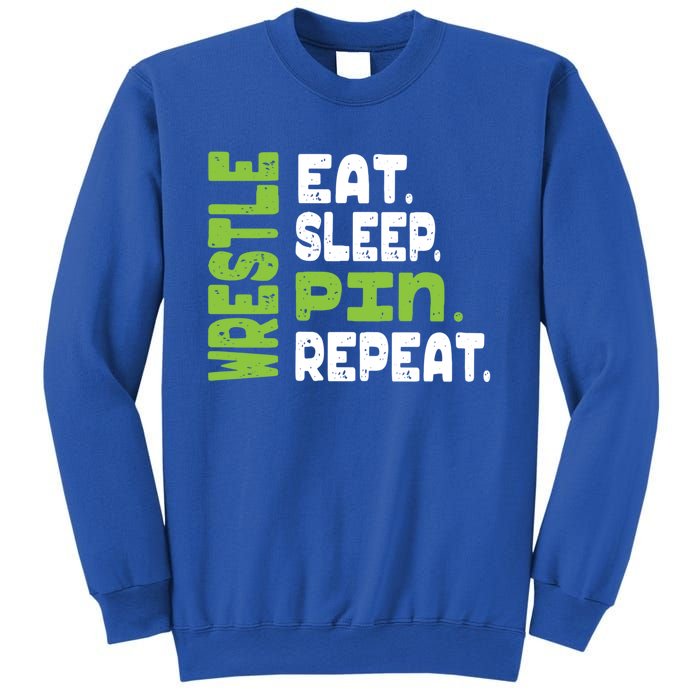 Eat Sleep Wrestle Repeat Wrestling Warm Up Gift Sweatshirt