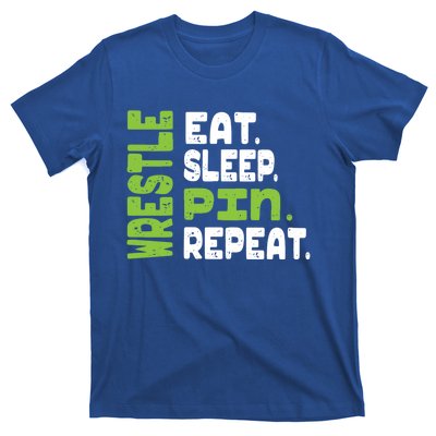 Eat Sleep Wrestle Repeat Wrestling Warm Up Gift T-Shirt