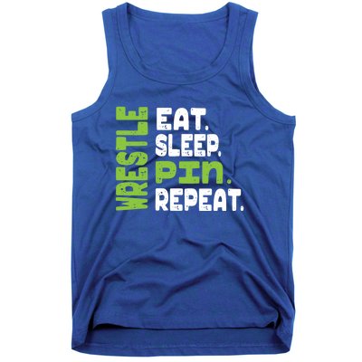 Eat Sleep Wrestle Repeat Wrestling Warm Up Gift Tank Top