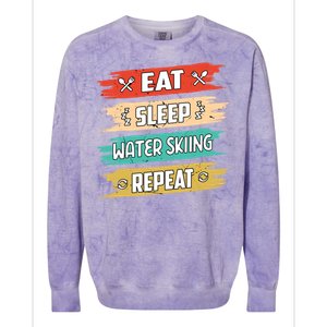 Eat Sleep Water Skiing Repeat Water Skiing Water Skier Gift Colorblast Crewneck Sweatshirt